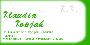 klaudia kopjak business card