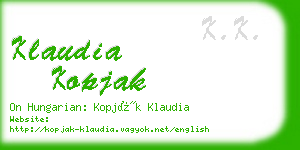 klaudia kopjak business card